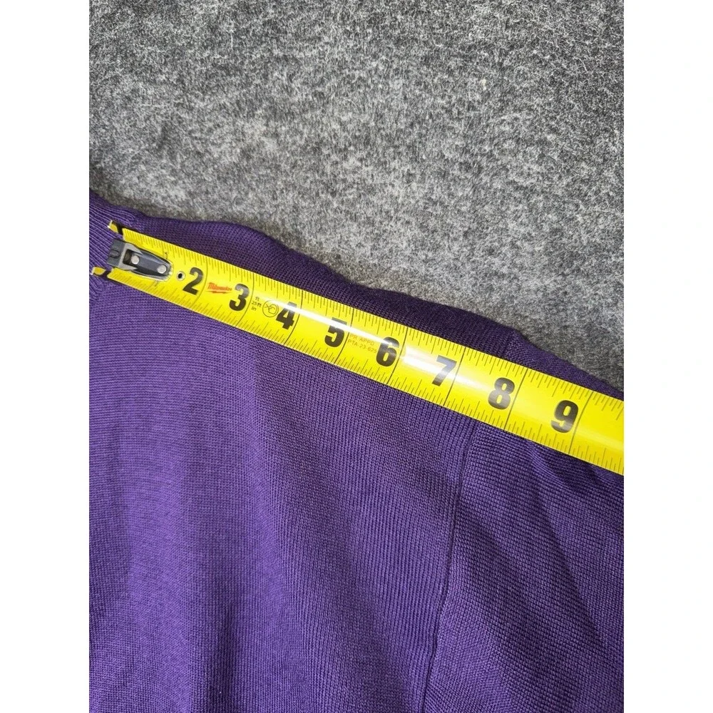 Vintage Casual Corner Purple Mock Neck Sweater with Padded Shoulders - SZ Small